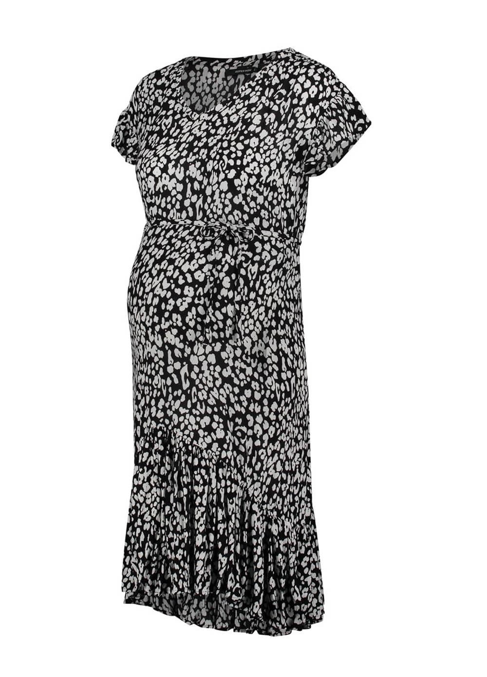 Supermom - Black Leopard Print Maternity Dress | Queen Bee