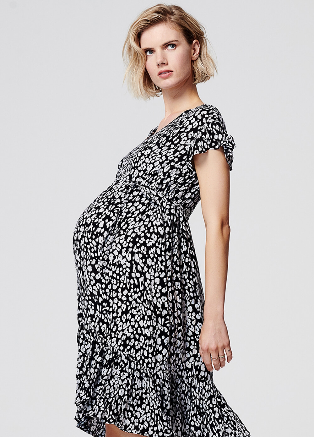 Supermom - Black Leopard Print Maternity Dress | Queen Bee