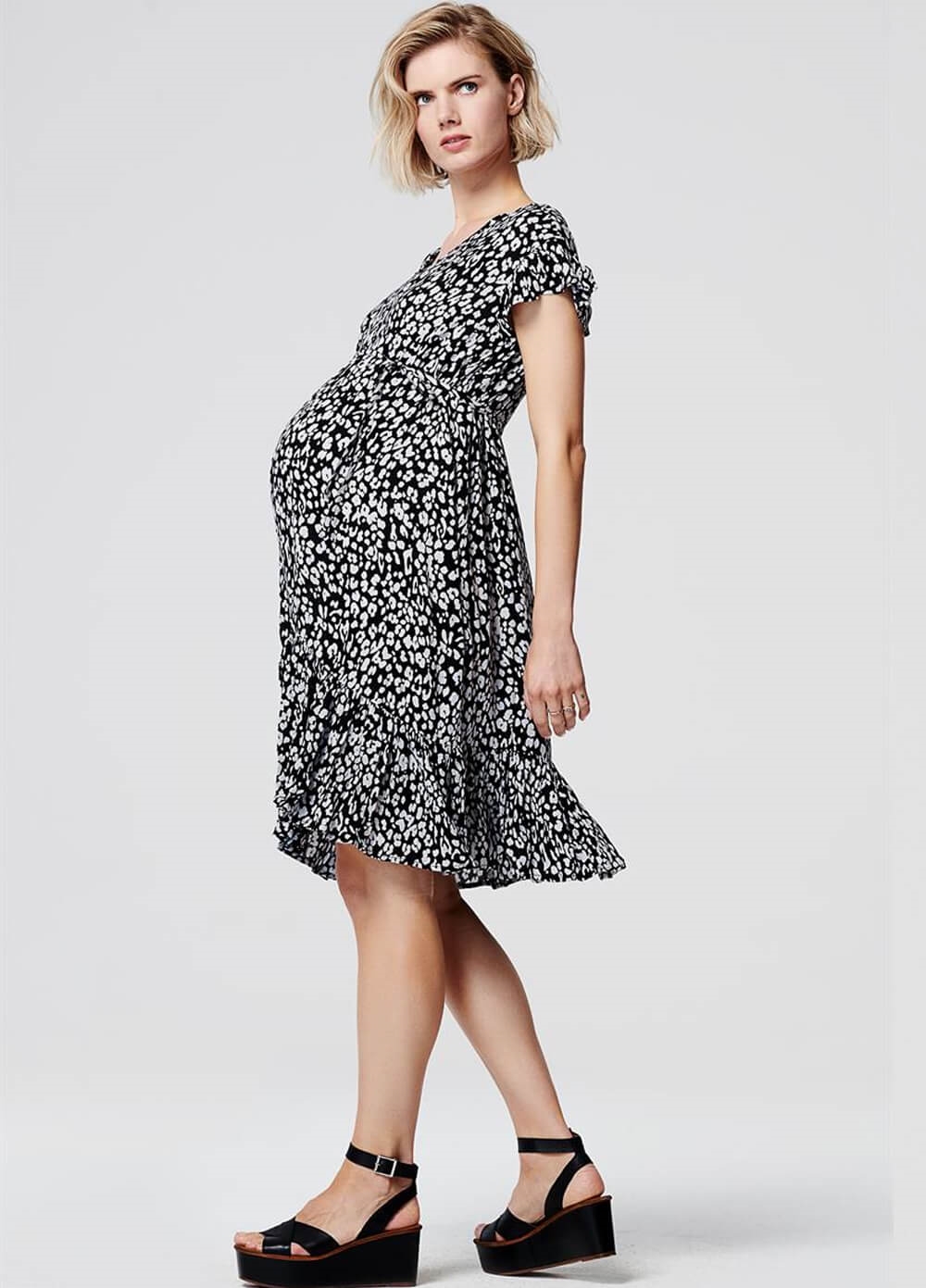 Supermom - Black Leopard Print Maternity Dress | Queen Bee