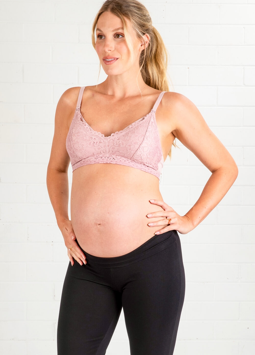 Jacoba Black Maternity Yoga Pants by Trimester Clothing