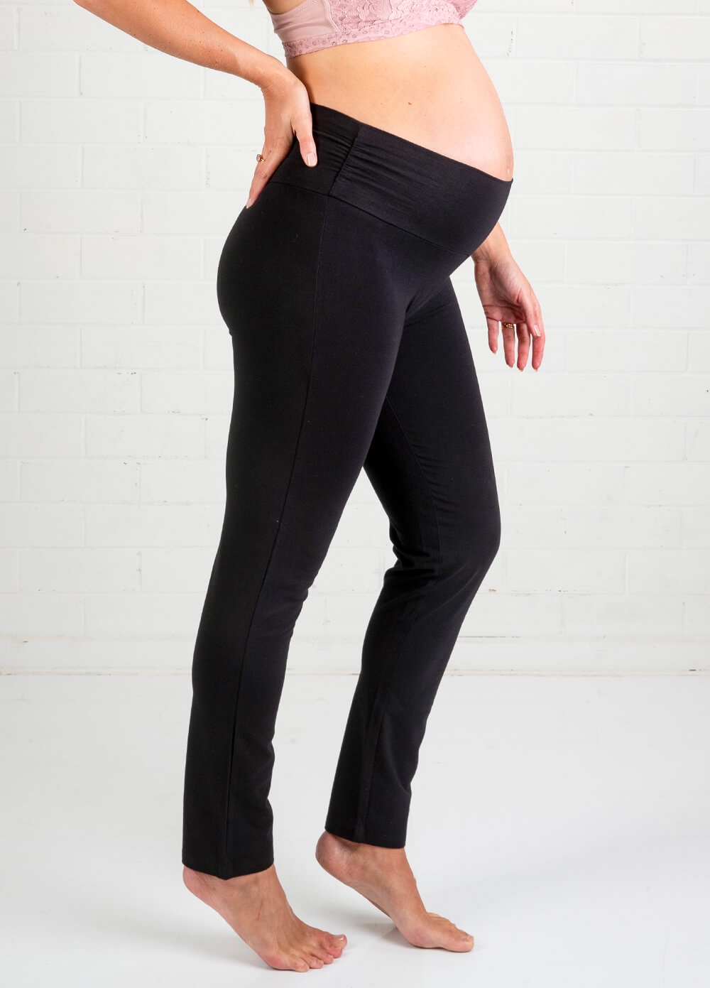 Jacoba Black Maternity Yoga Pants by Trimester Clothing