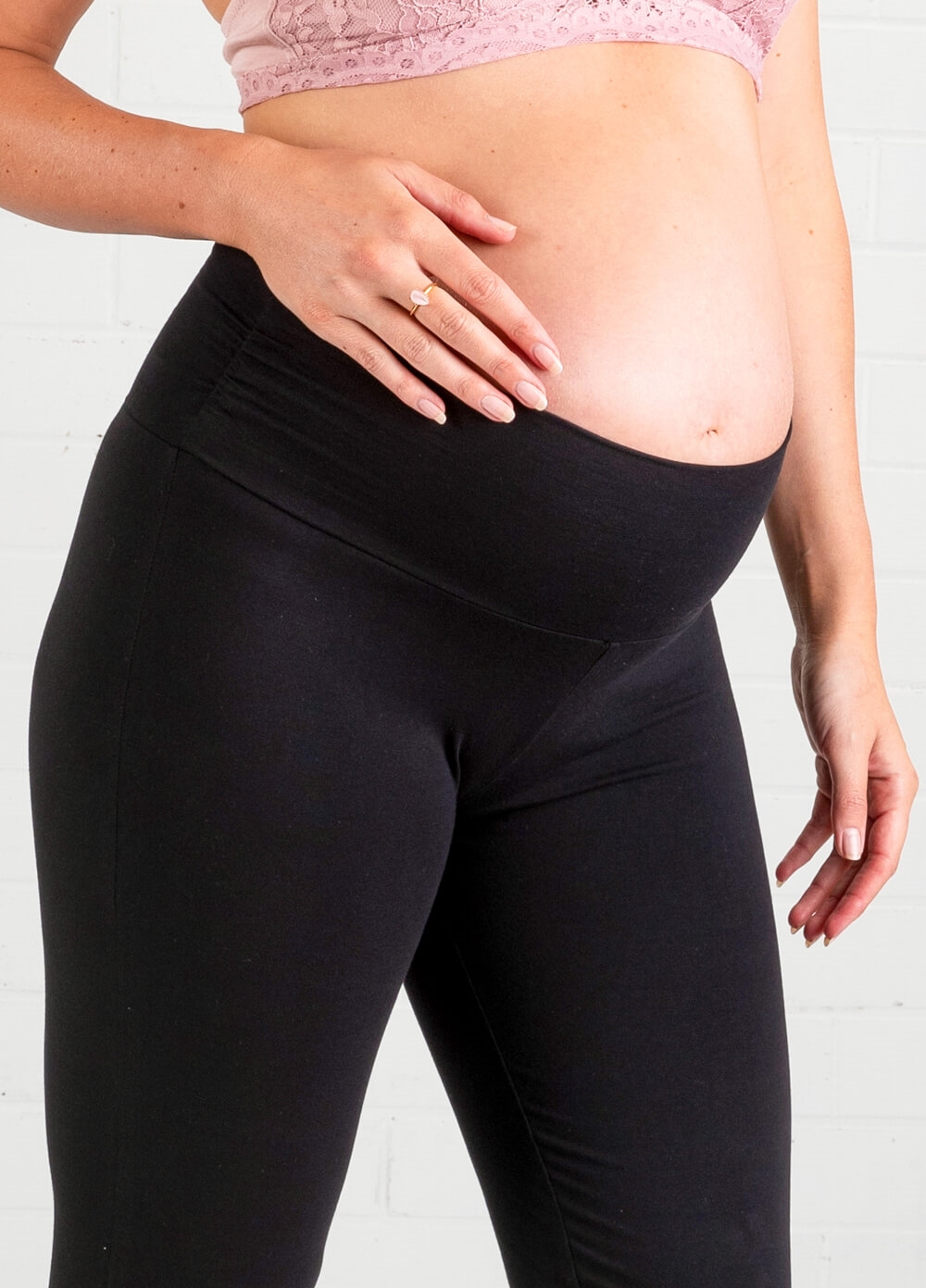 Jacoba Black Maternity Yoga Pants by Trimester Clothing