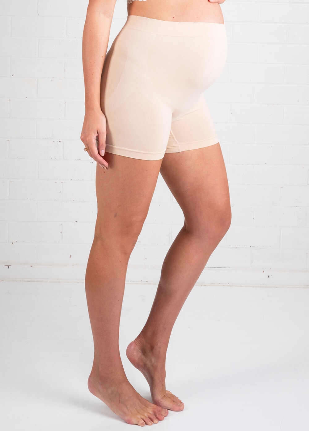 Queen Bee - Katie Over Bump Maternity Underwear Shorts in Nude