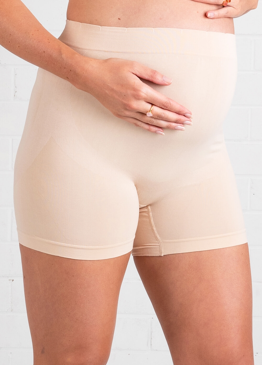 Queen Bee - Katie Over Bump Maternity Underwear Shorts in Nude