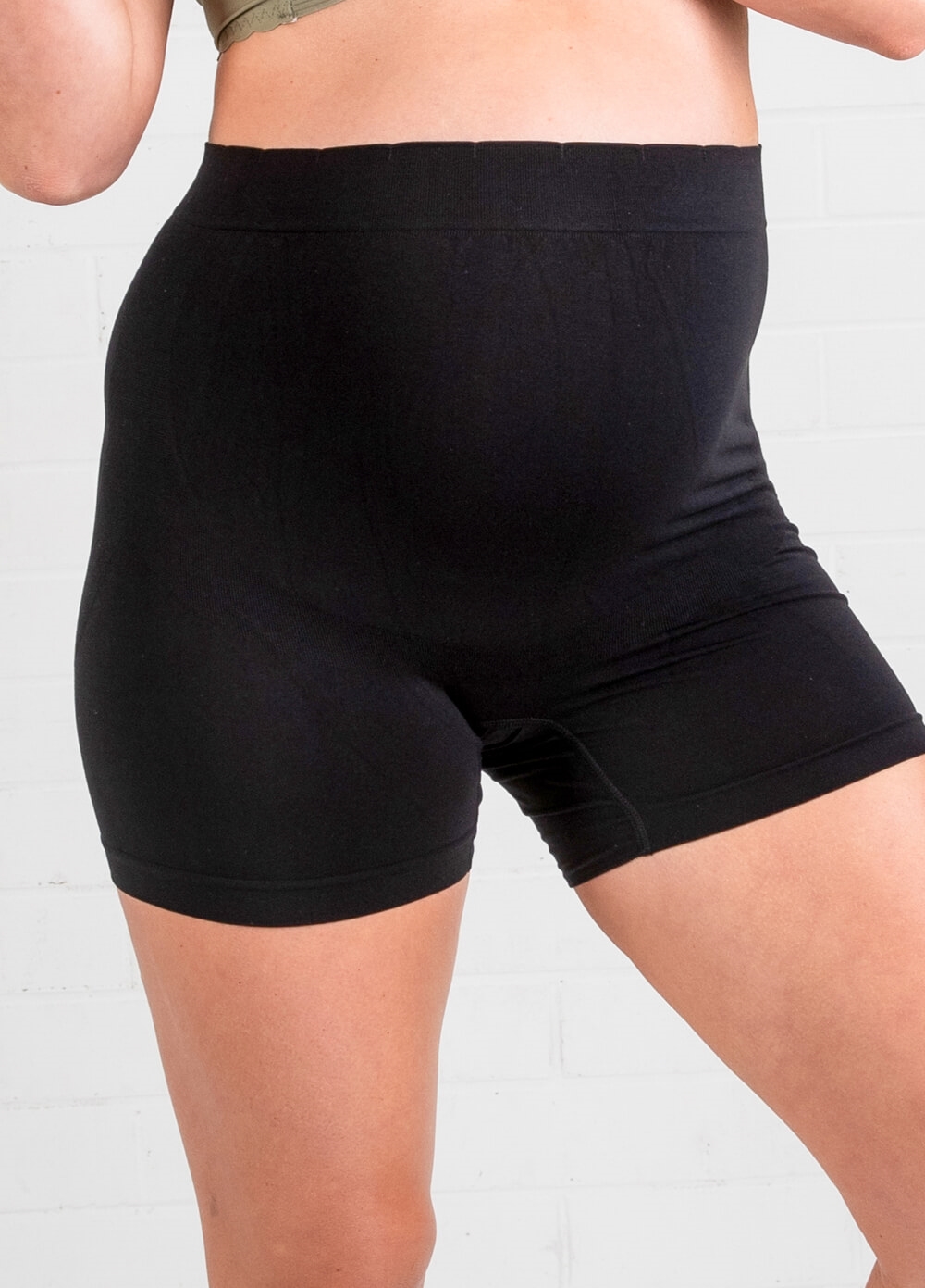 Queen Bee - Katie Over Bump Maternity Under wear Shorts in Black
