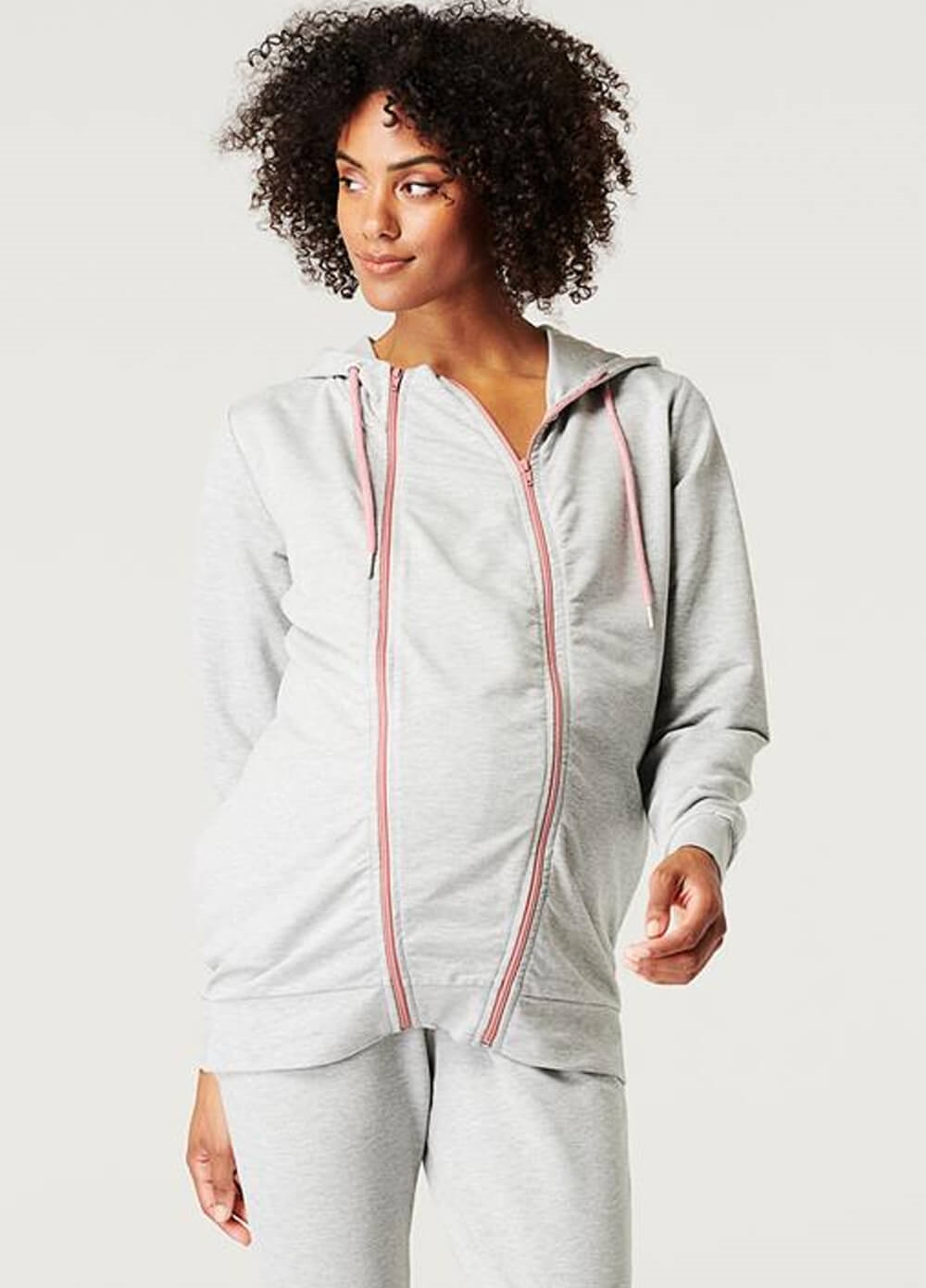 Esprit - 3-Way Zip Hooded Maternity & Nursing Sweater | Queen Bee
