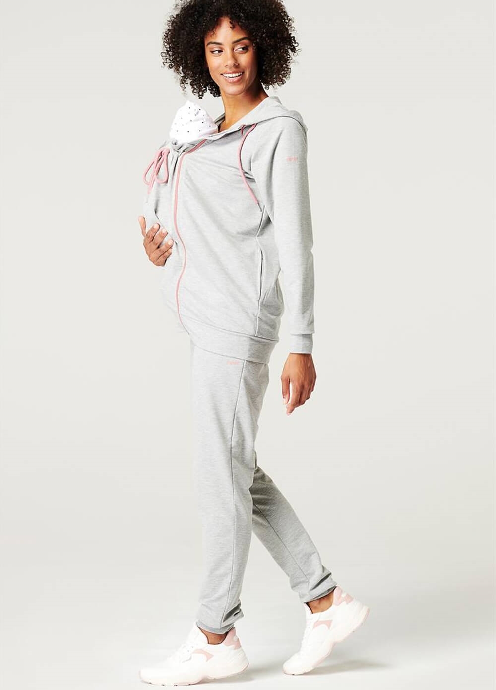 Esprit - 3-Way Zip Hooded Maternity & Nursing Sweater | Queen Bee