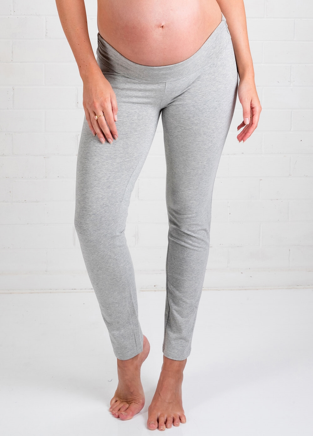 Jacoba Grey Maternity Yoga Pants by Trimester Clothing