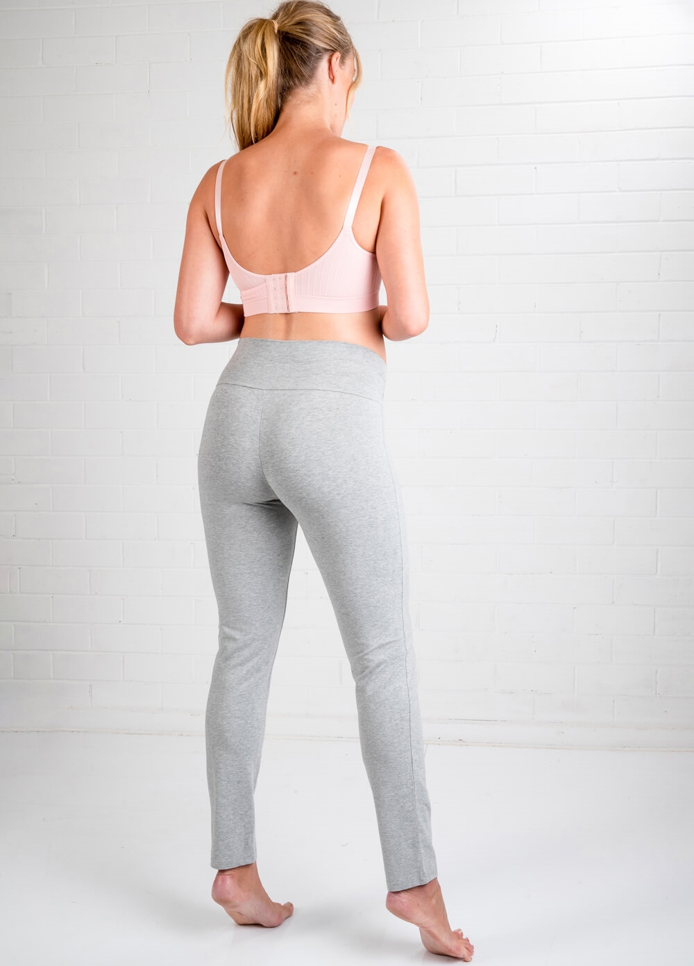 Jacoba Grey Maternity Yoga Pants by Trimester Clothing