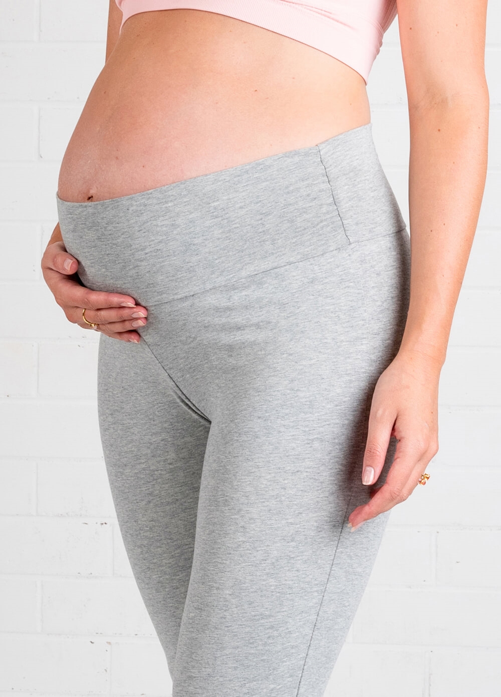 Jacoba Grey Maternity Yoga Pants by Trimester Clothing