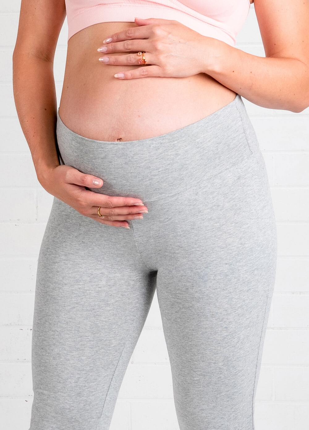 Jacoba Grey Maternity Yoga Pants by Trimester Clothing