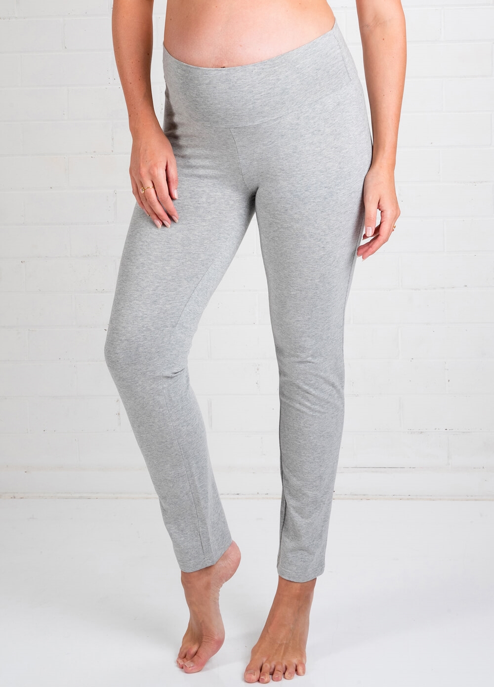 Jacoba Grey Maternity Yoga Pants by Trimester Clothing