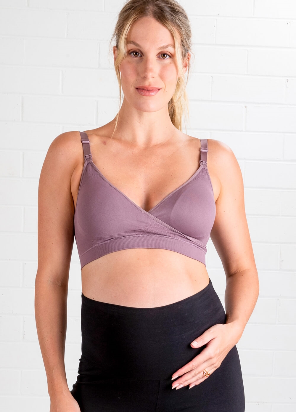 Queen Bee - Dakota Seamless Low Cut Maternity Nursing Bra in Mocha