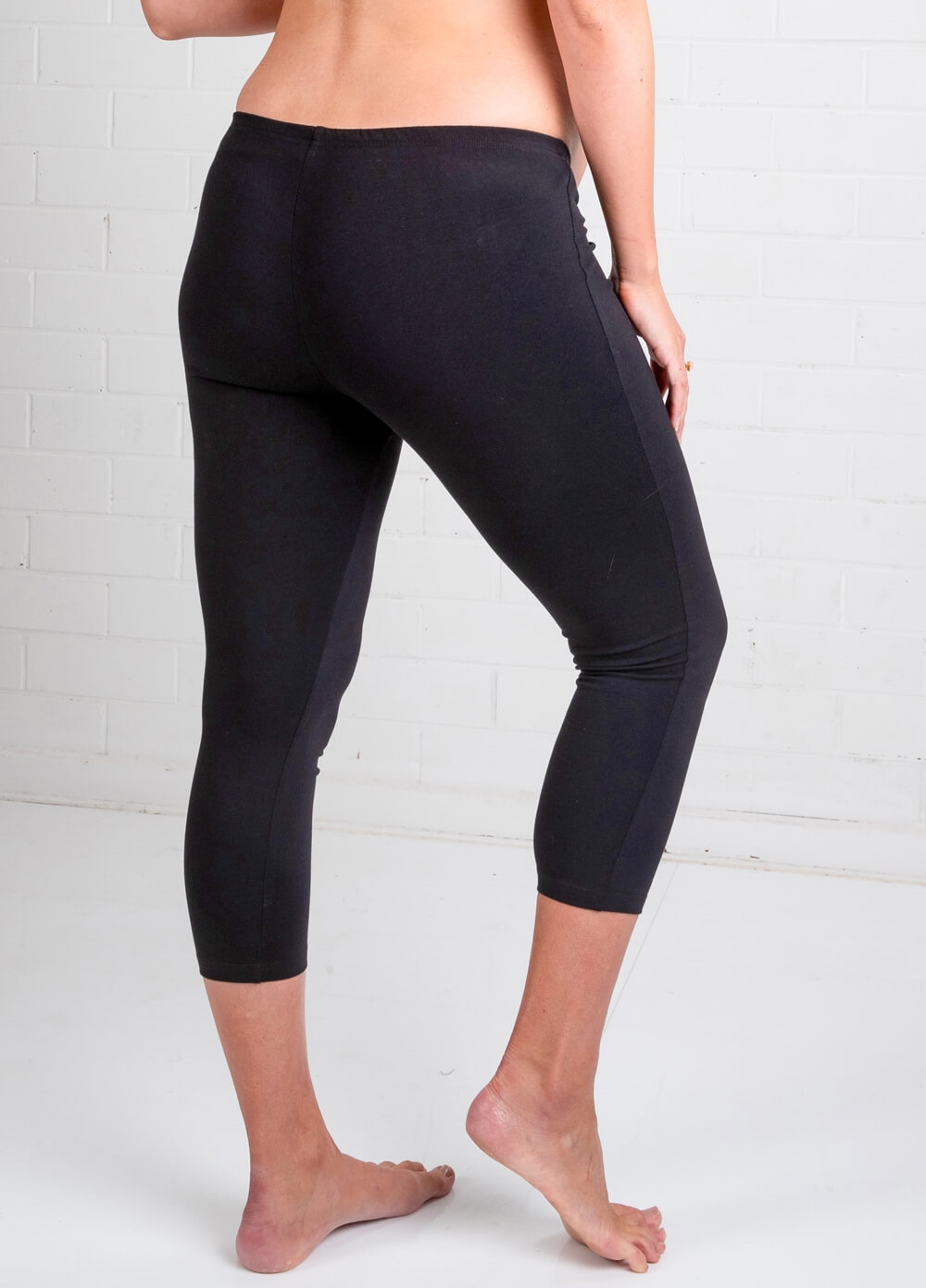 Oasis 3/4 Black Maternity Leggings by Trimester Clothing