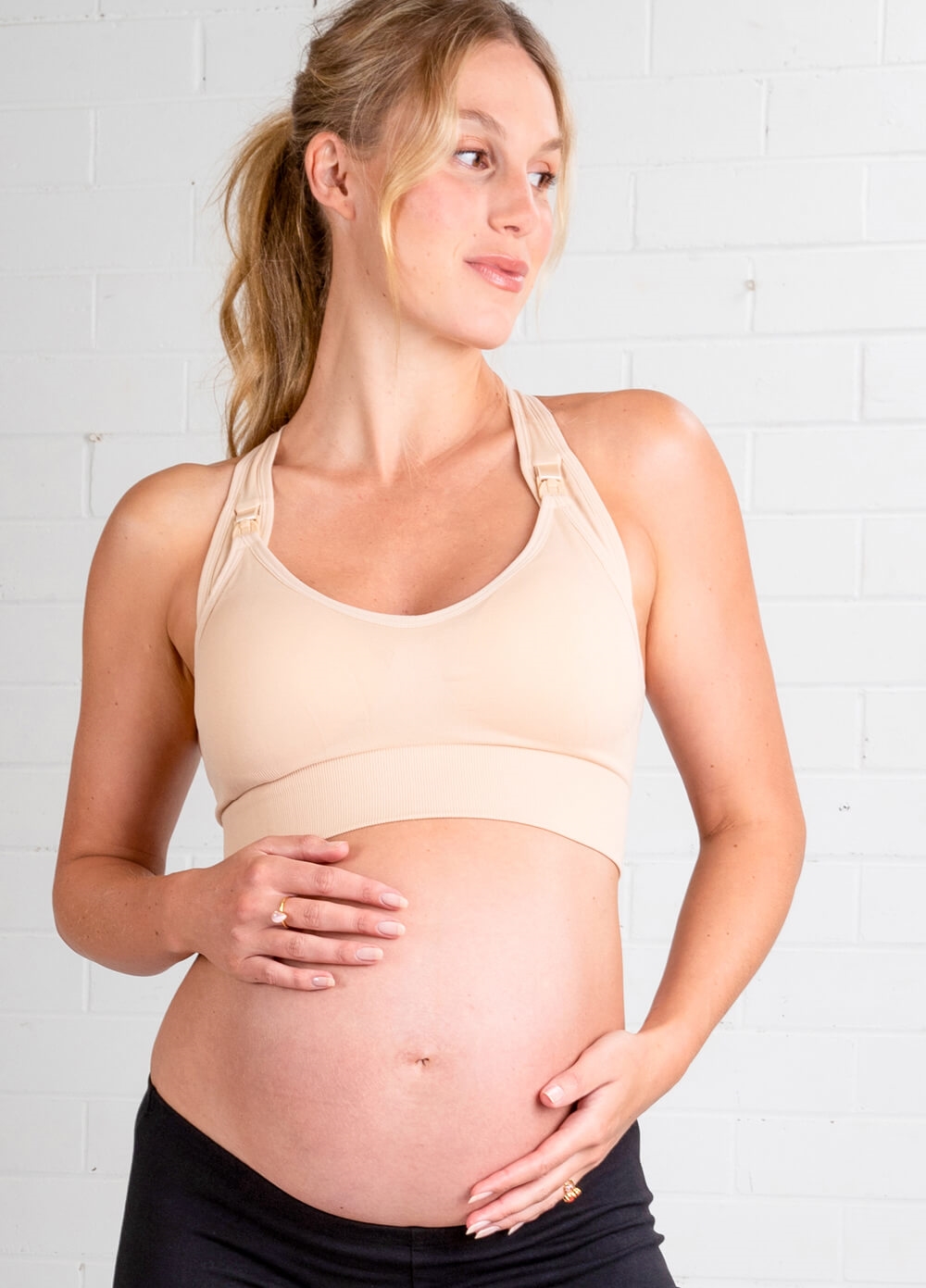 Foucome Nursing Tank Top - Y-Back Racerback Maternity Sports Bra & Nursing Crop Top