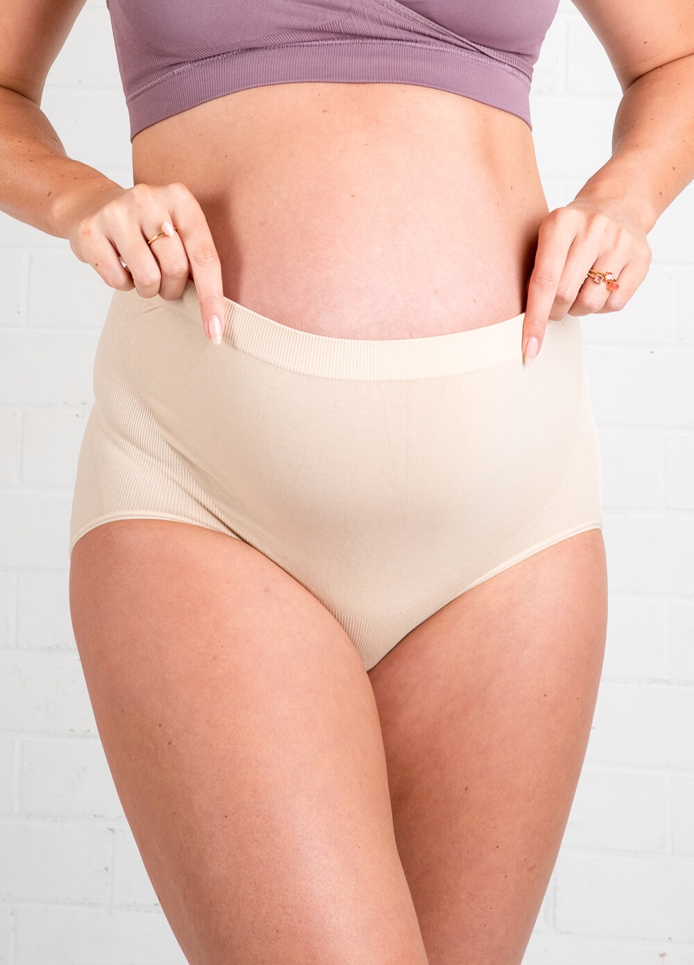 Queen Bee - Hailey Seamless Maternity Undwear Briefs in Nude