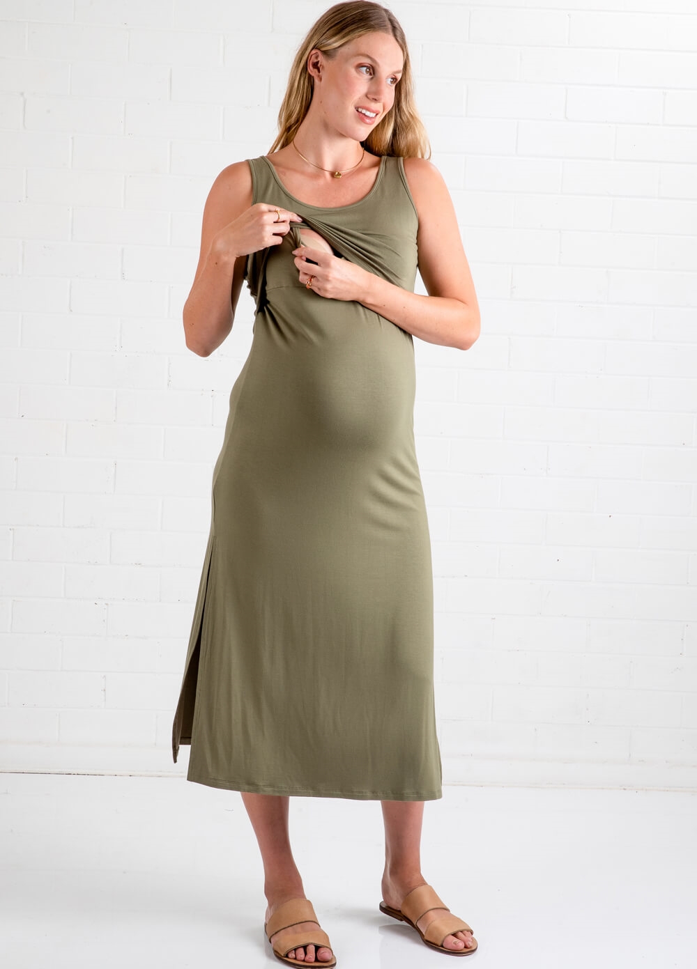 Chance Layered Nursing Maxi Dress by Trimester Clothing