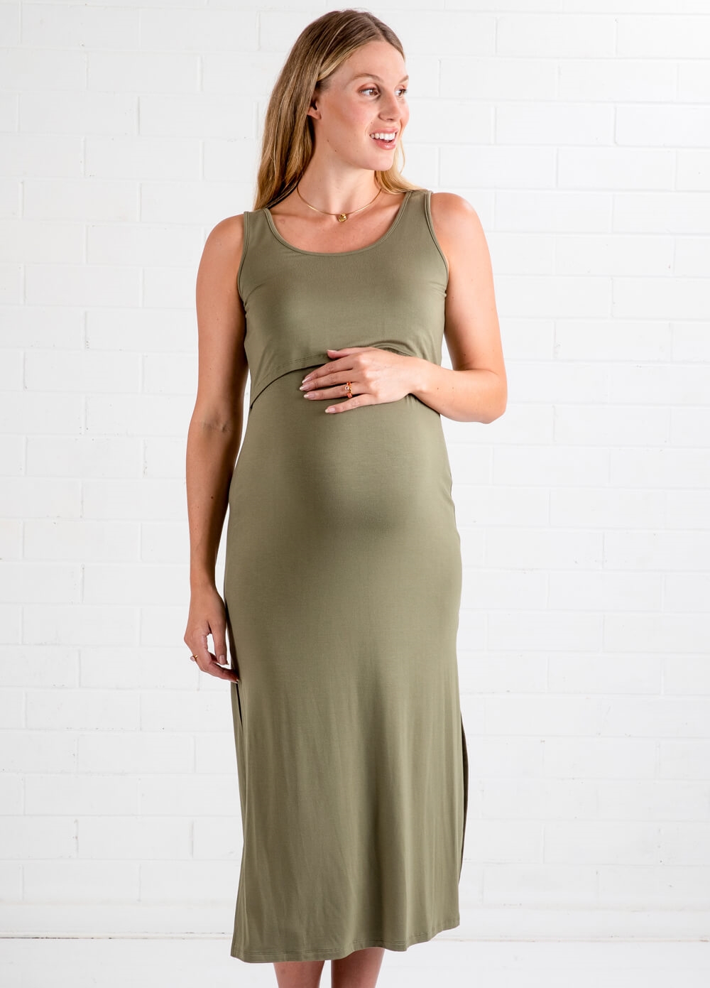 Chance Layered Nursing Maxi Dress by Trimester Clothing
