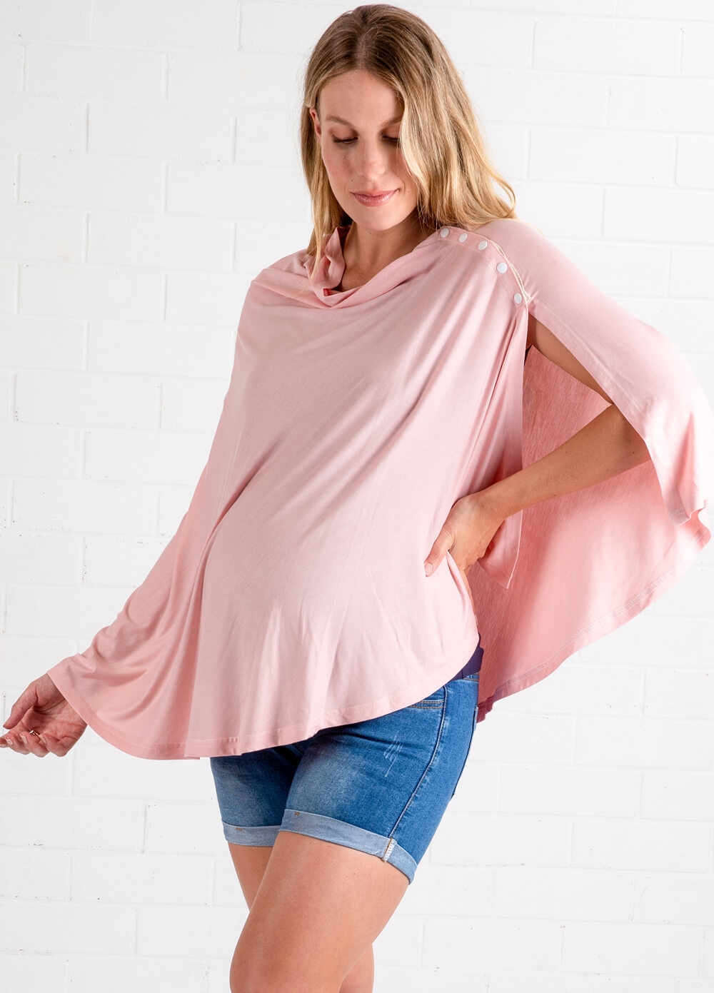 Lait & Co - Memoire Nursing Cover Shawl in Pink | Queen Bee