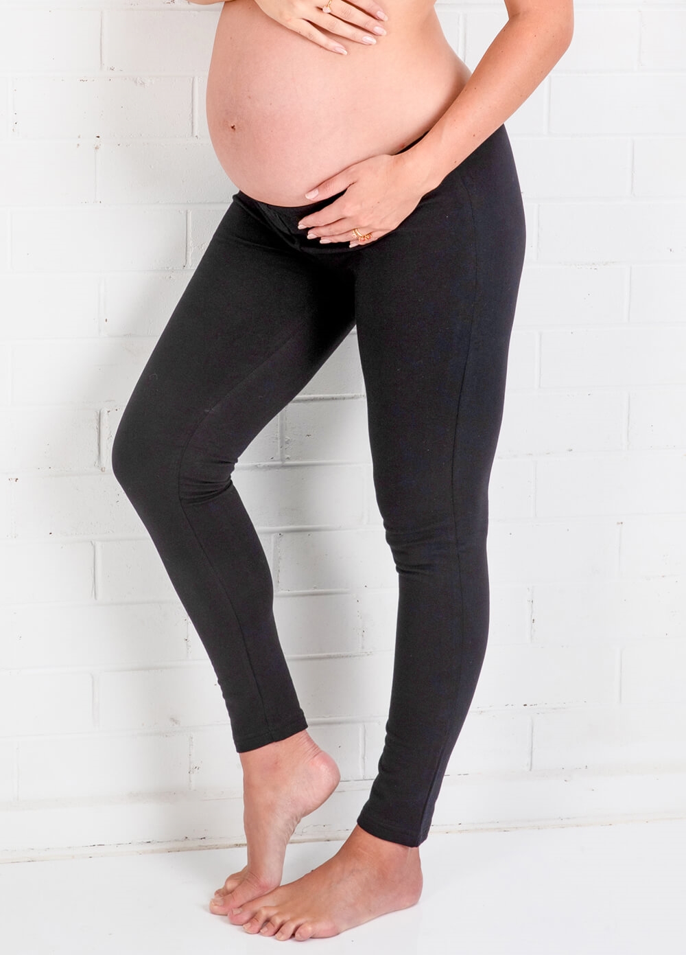 Oasis Winter Fleece Maternity Leggings in Black by Trimester