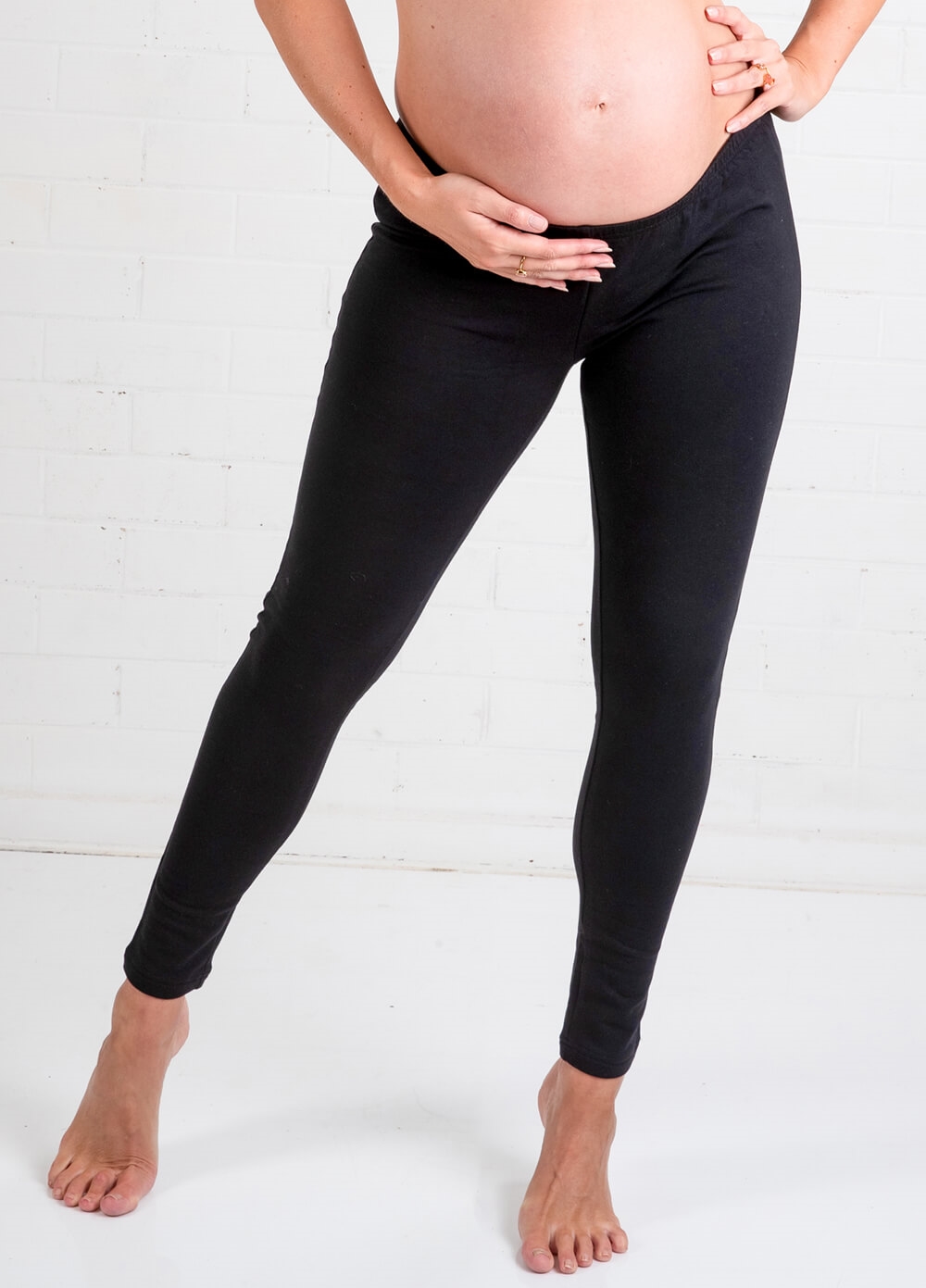 Oasis Winter Fleece Maternity Leggings in Black by Trimester