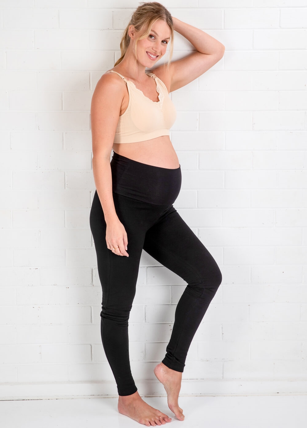 Over Bump Fleece Maternity Leggings 