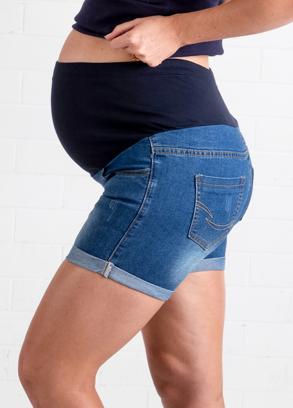 Lait & Co - Bardot Maternity Denim Shorts | Queen Bee