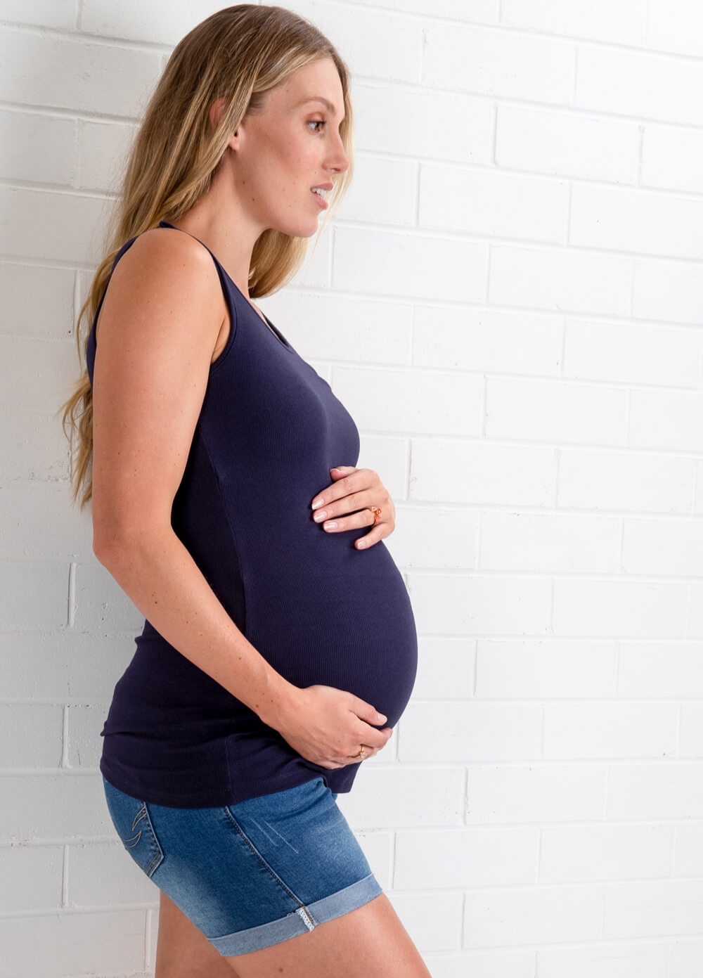 Trimester - Claire Postpartum Nursing Tank Top - Navy | Queen Bee