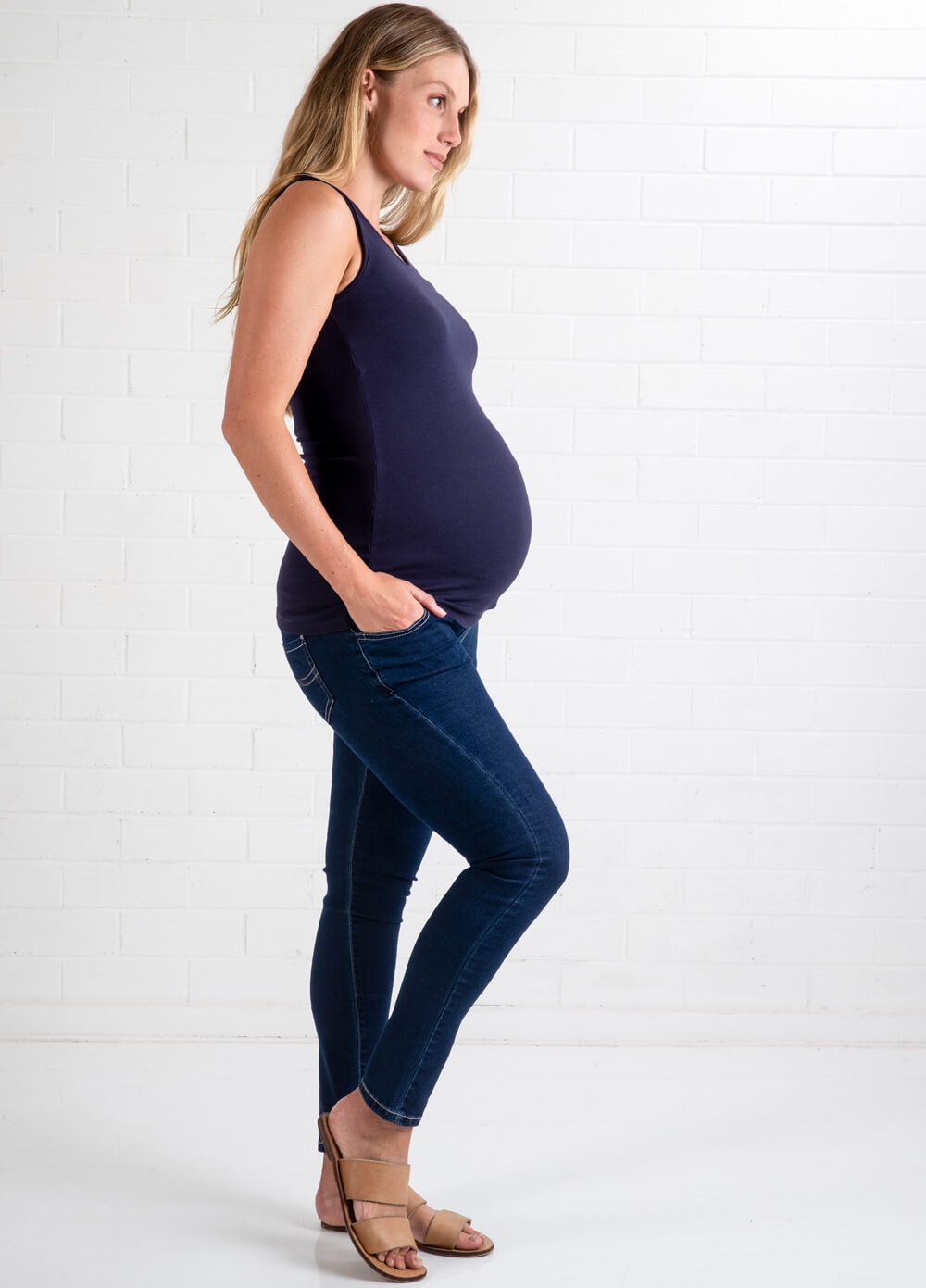 Lait & Co - Christophe Ankle Maternity Jeans in Blue | Queen Bee