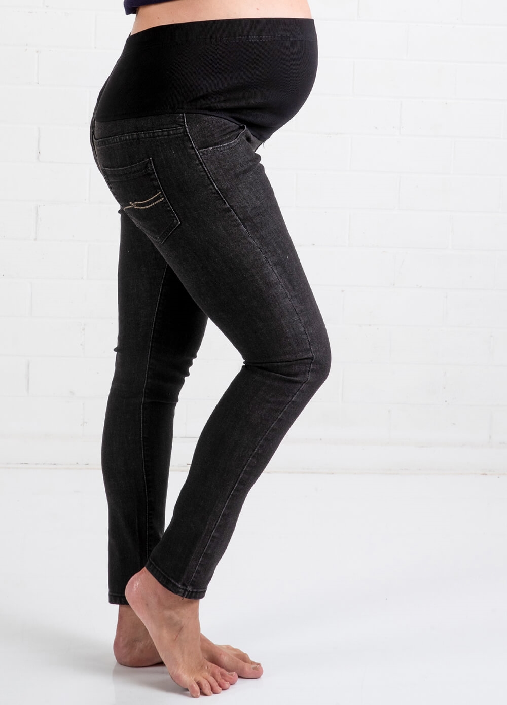 Lait & Co - Christophe Ankle Maternity Jeans in Washed Black