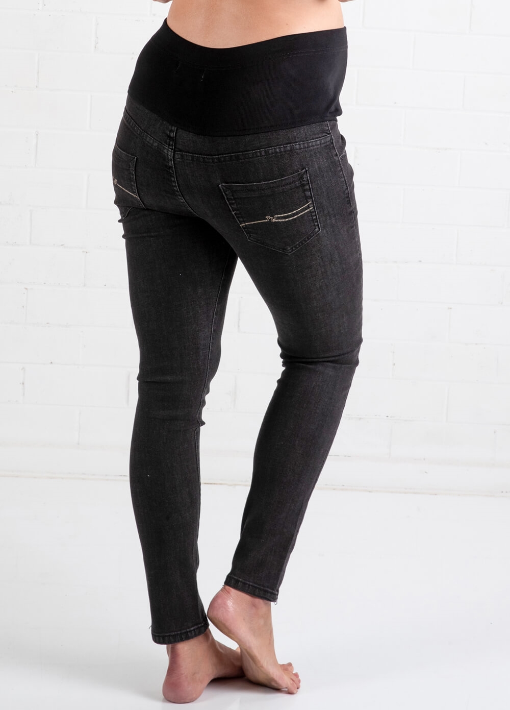 Lait & Co - Christophe Ankle Maternity Jeans in Washed Black