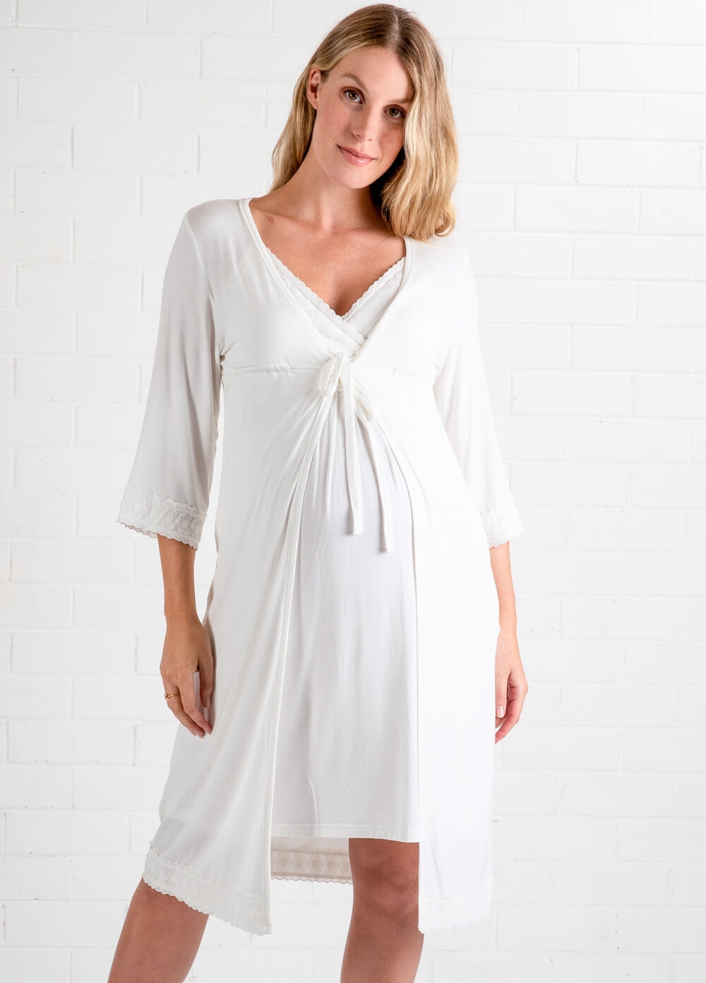 Lait & Co - Moselle Ivory Maternity Robe | Queen Bee