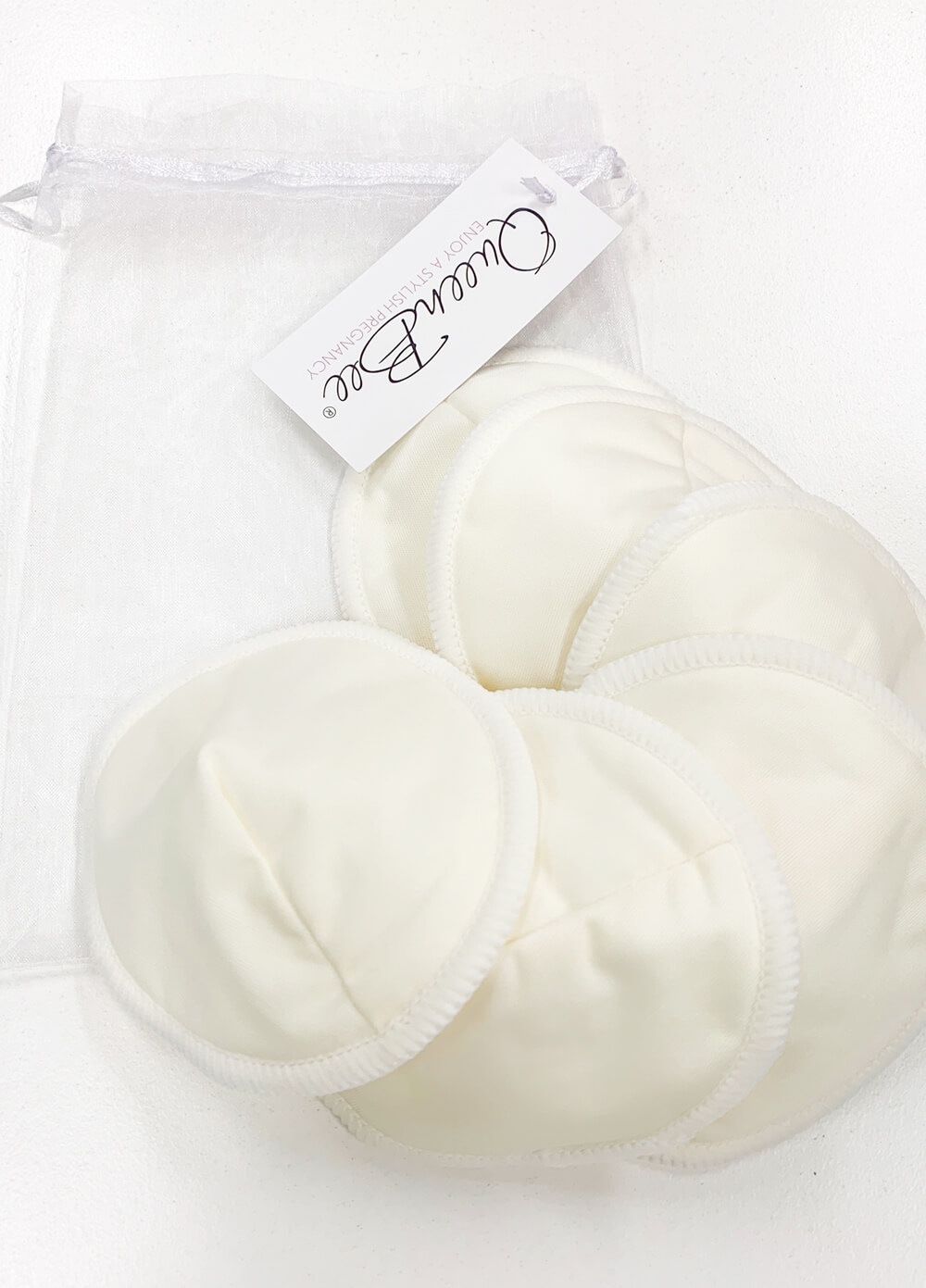 Contoured Resuable Bamboo Nursing Pads (3 Pairs) in Natural