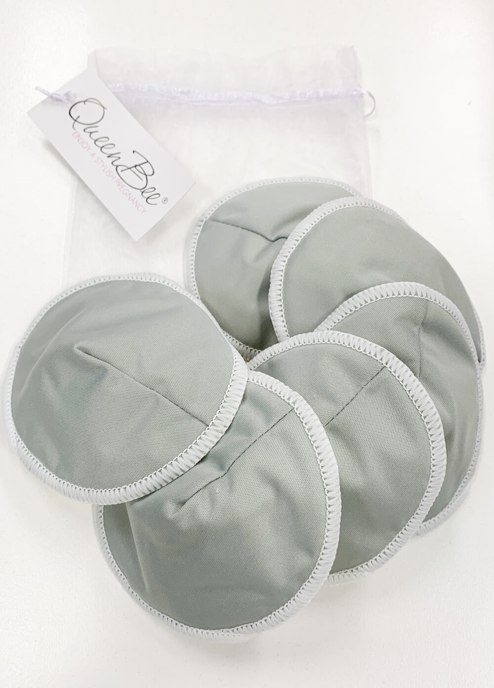 Contoured Resuable Bamboo Nursing Pads (3 Pairs) in Charcoal