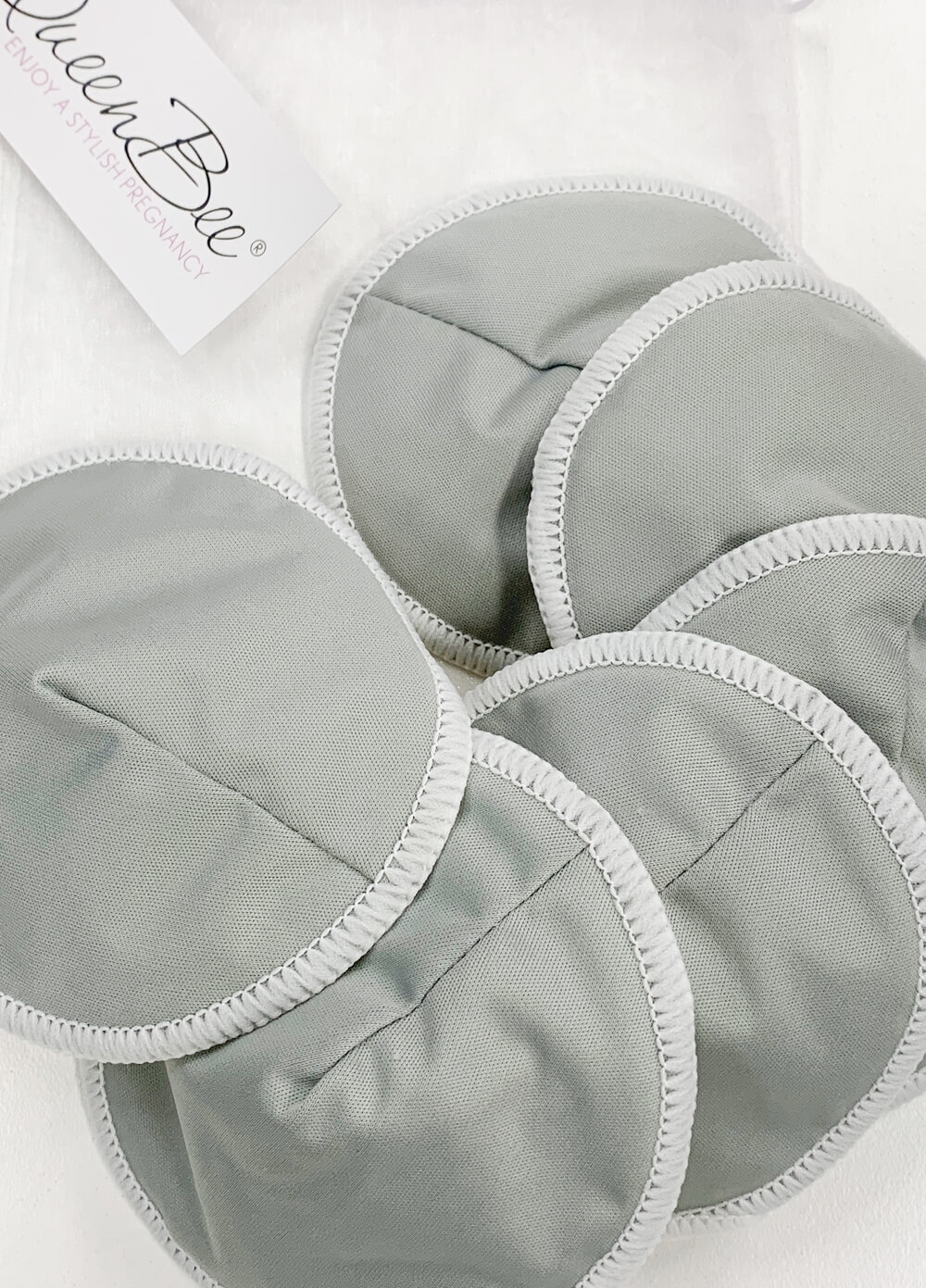 Contoured Resuable Bamboo Nursing Pads (3 Pairs) in Charcoal