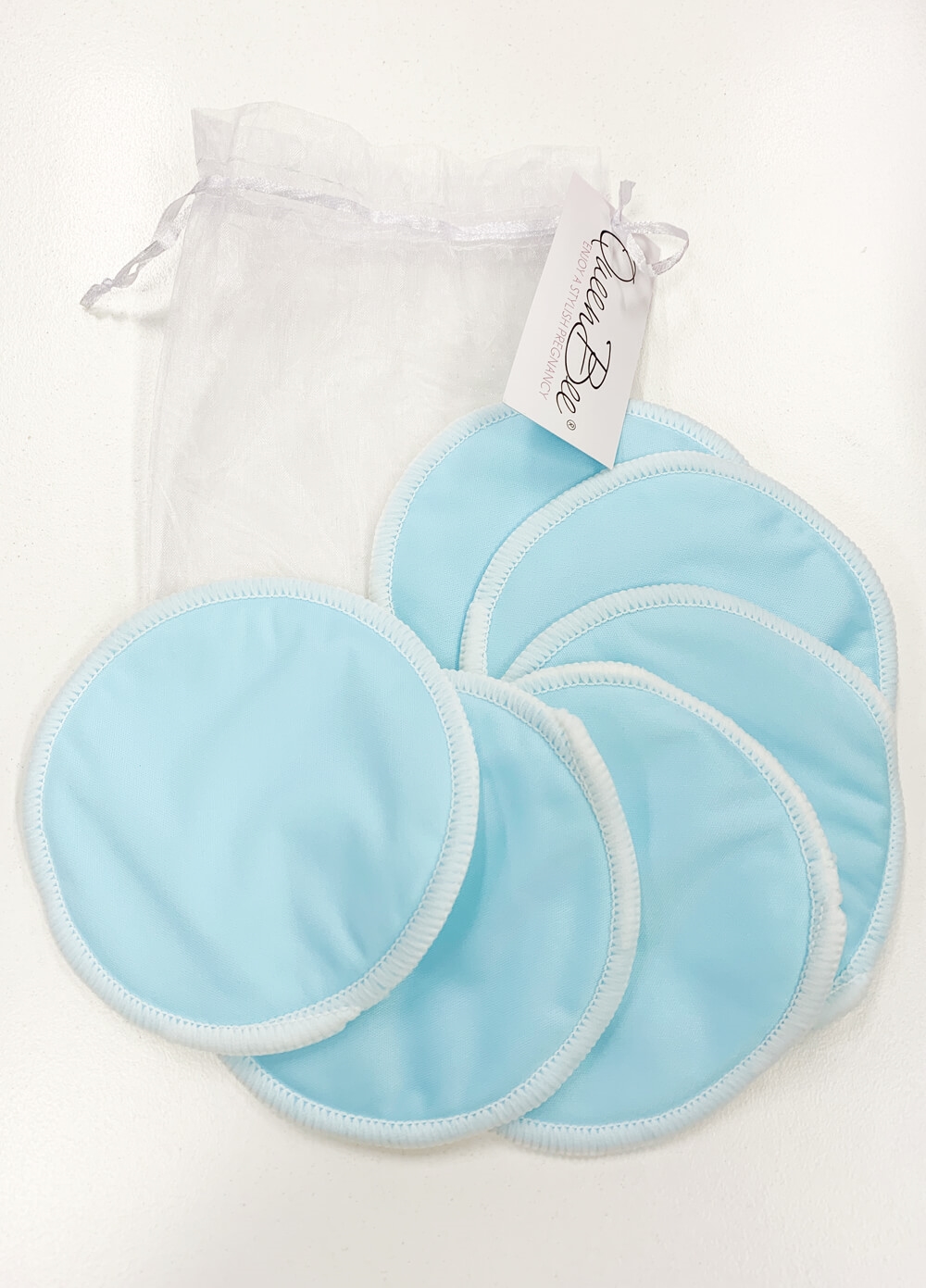 Resuable Bamboo Breast Pads (3 Pairs) in Blue - Queen Bee