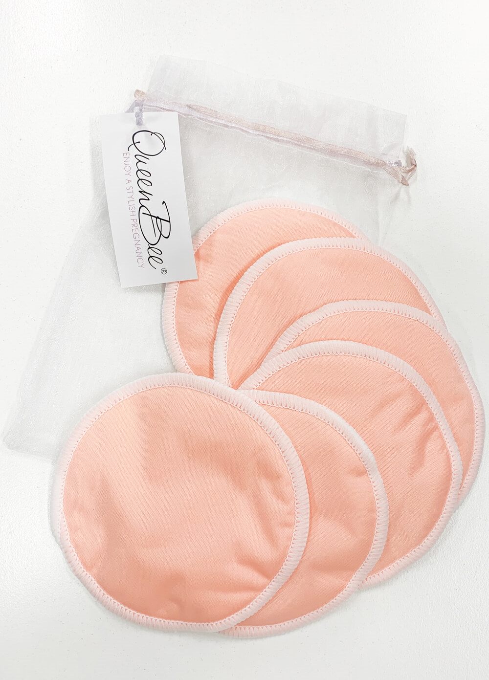 Resuable Bamboo Breast Pads (3 Pairs) in Pink - Queen Bee