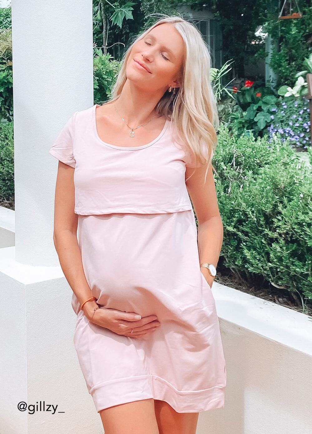 Iconic Mama Journey Dress in Dusty Pink by Trimester