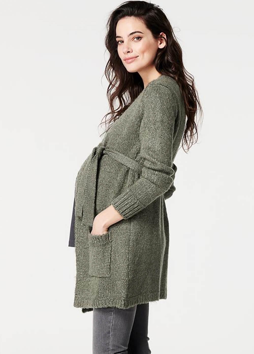 Supermom - Ivy Green Maternity Knit Cardigan | Queen Bee