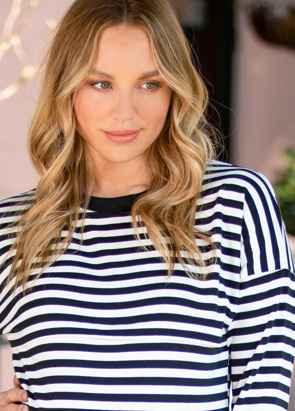 Lait & Co - Alodie Nursing Sweater in Black Stripes | Queen Bee