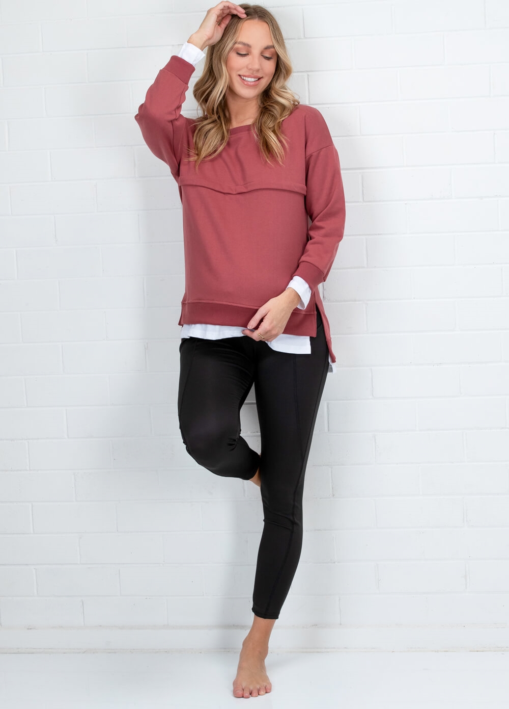 Lait & Co - Clarette Mock Layered Maternity Nursing Sweater 