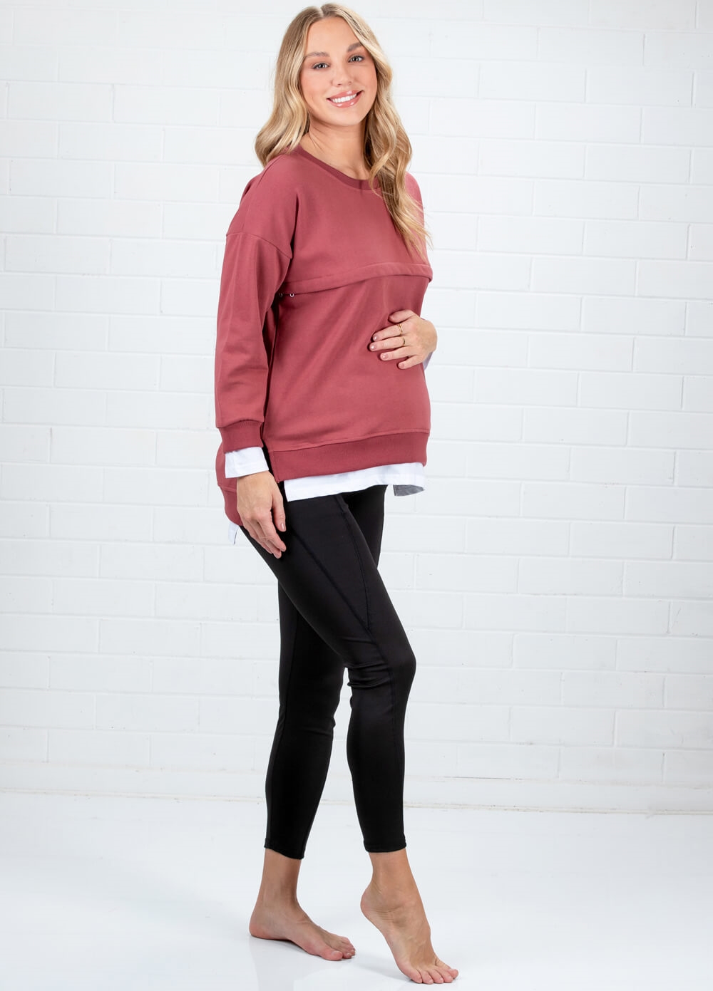 Lait & Co - Clarette Mock Layered Maternity Nursing Sweater 