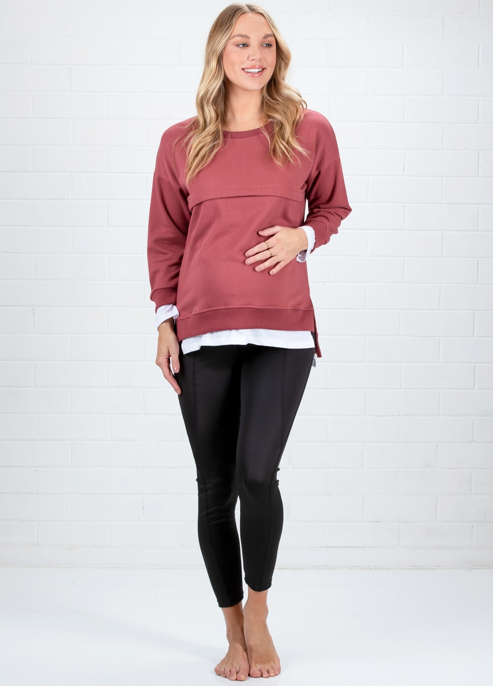 Lait & Co - Clarette Mock Layered Maternity Nursing Sweater 