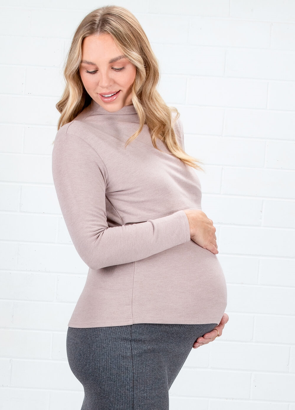 Lait & Co - Aline Cosy Maternity Feeding Top in Blush | Queen Bee