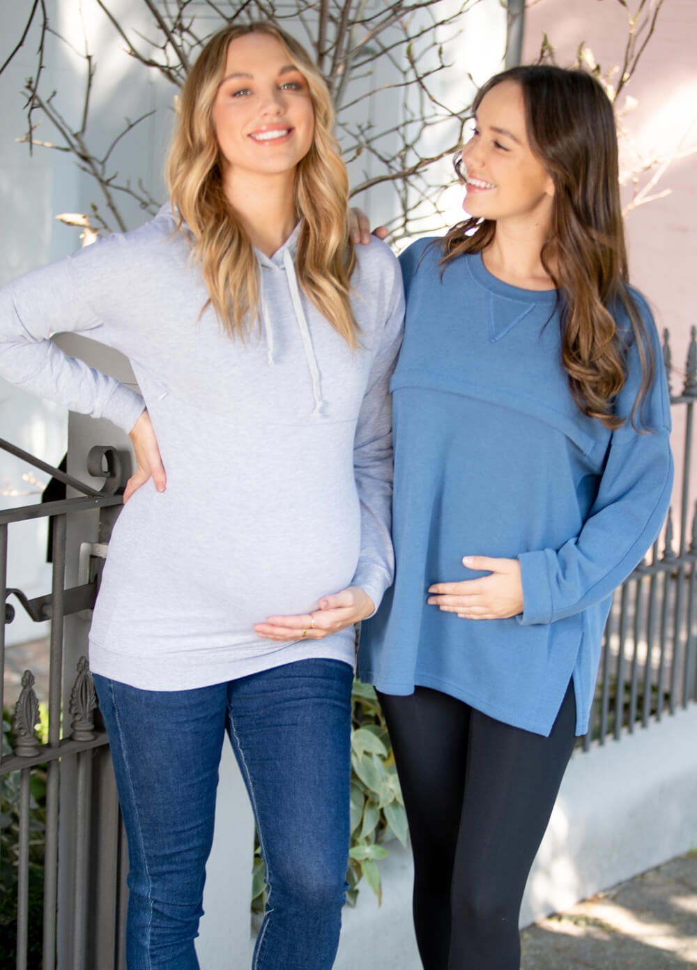 Martinique Pregnancy & Feeding Hoodie in Grey by Lait & Co