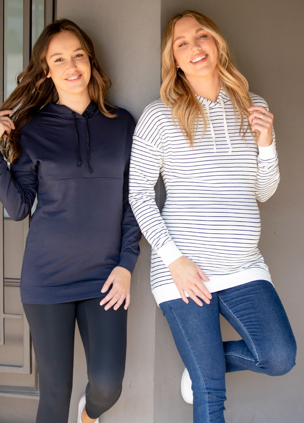 Martinique Pregnancy & Feeding Hoodie in Navy by Lait & Co