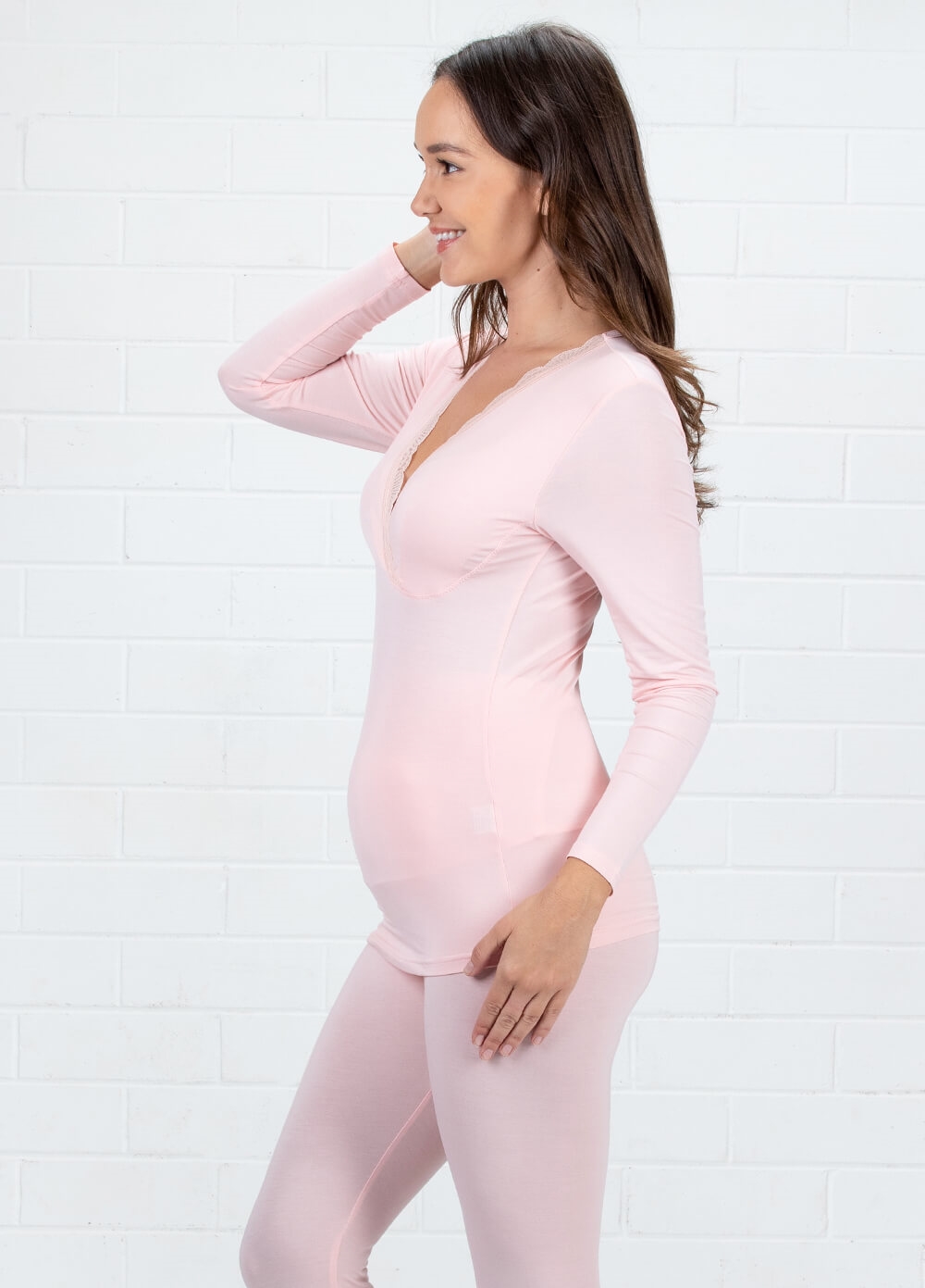 Lait & Co - Elayne Nursing Pyjama Set in Petal Pink | Queen Bee