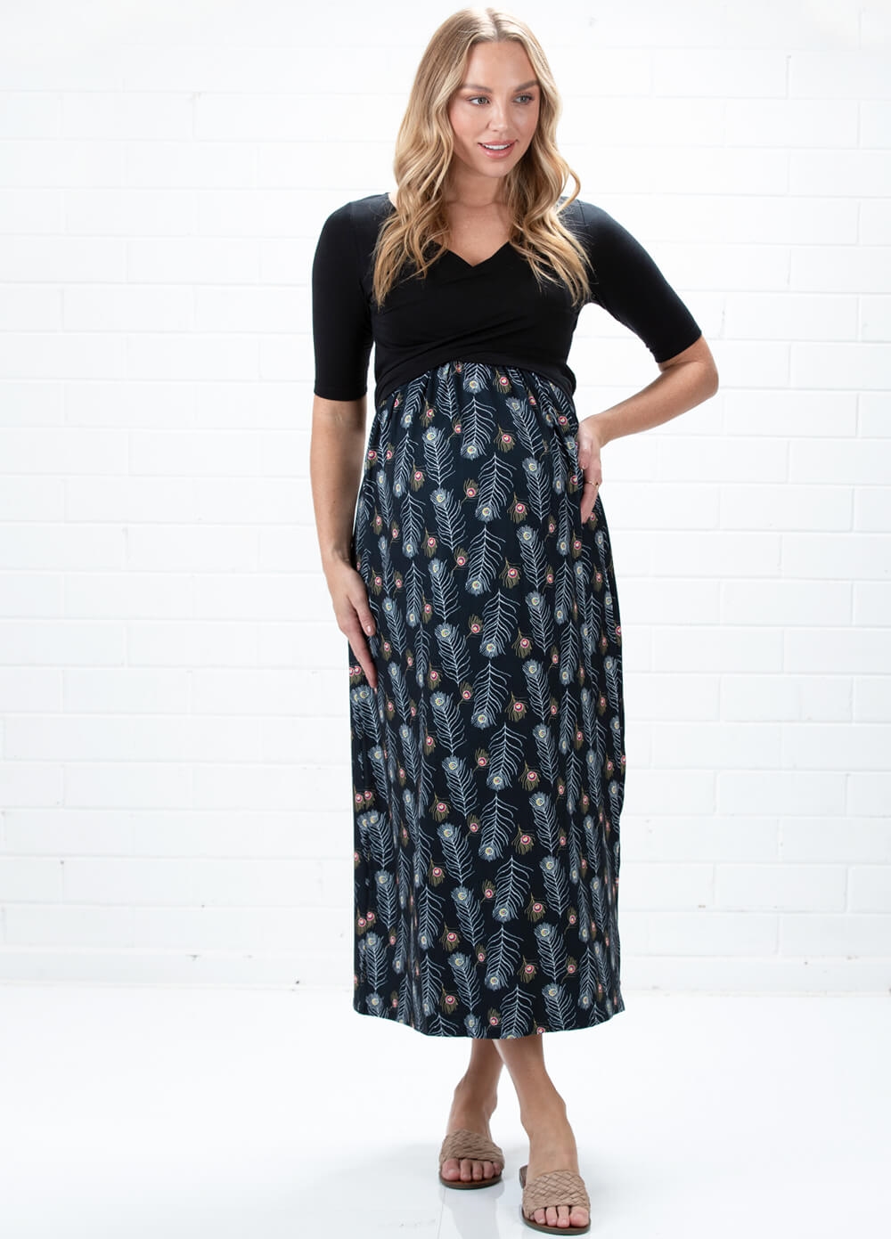 Floressa - Delphine Maternity Nursing Maxi Dress | Queen Bee