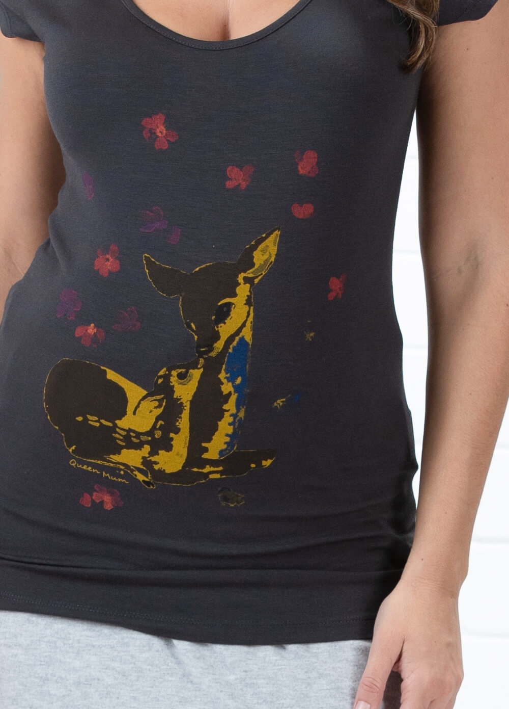 Queen mum - Bambi Print Maternity T-Shirt | Queen Bee