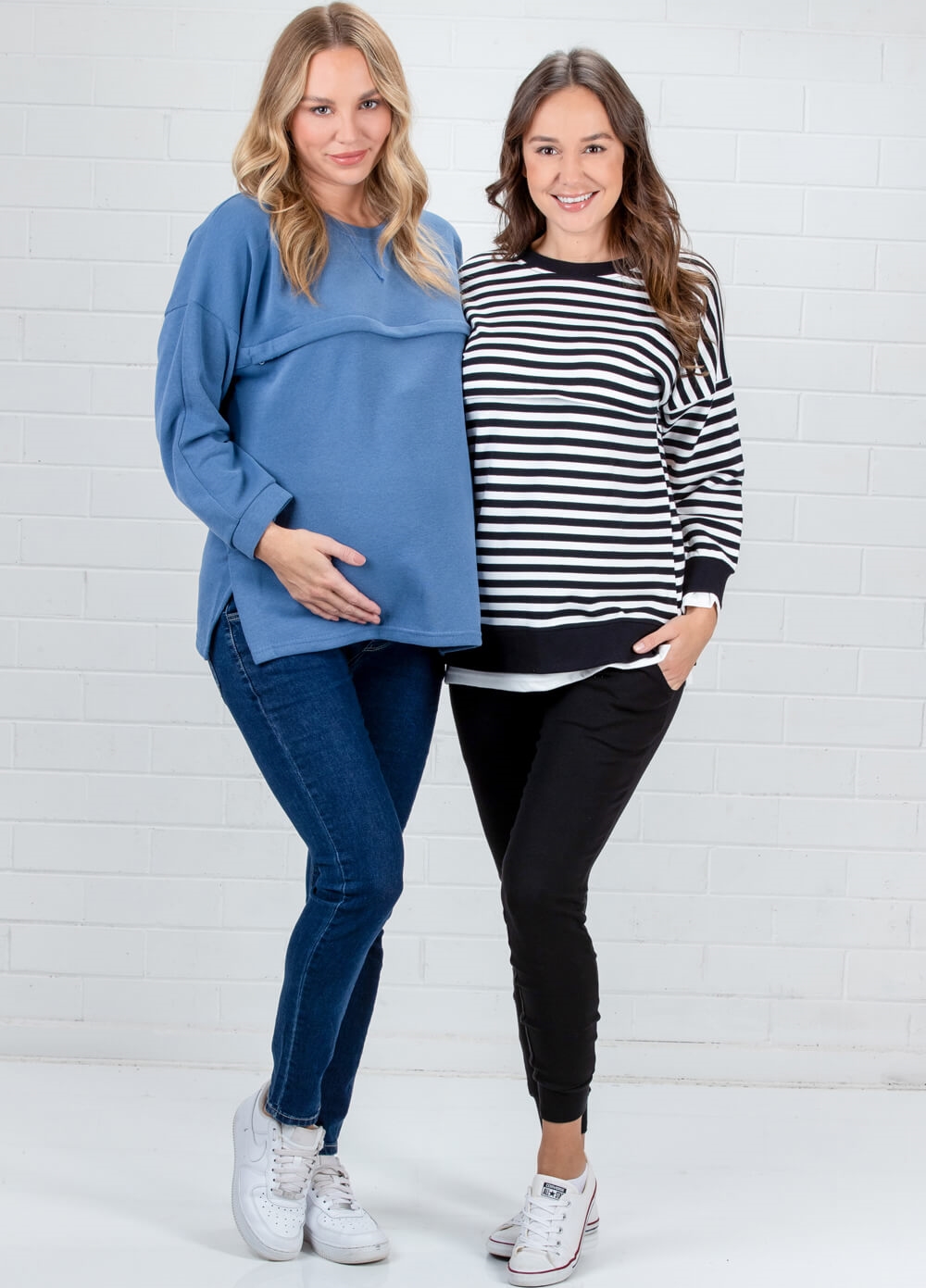 Lait & Co - Alodie Nursing Sweater in Black Stripes | Queen Bee